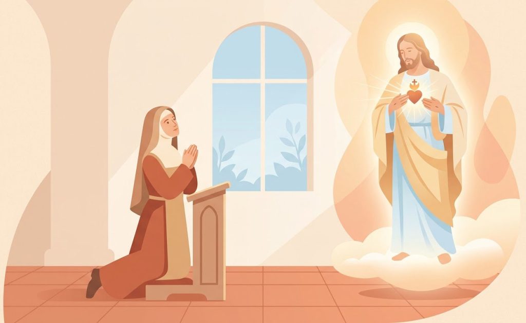 Consagración al Sagrado Corazón de Jesús - Illustration prière catholique